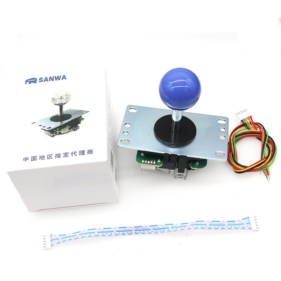 Japan Sanwa Joystick JLF TP 8YT, Rocker with Top Ball, 5pin Wire, Jamma Arcade Machine Game PC PS3 XBOX Kit DIY