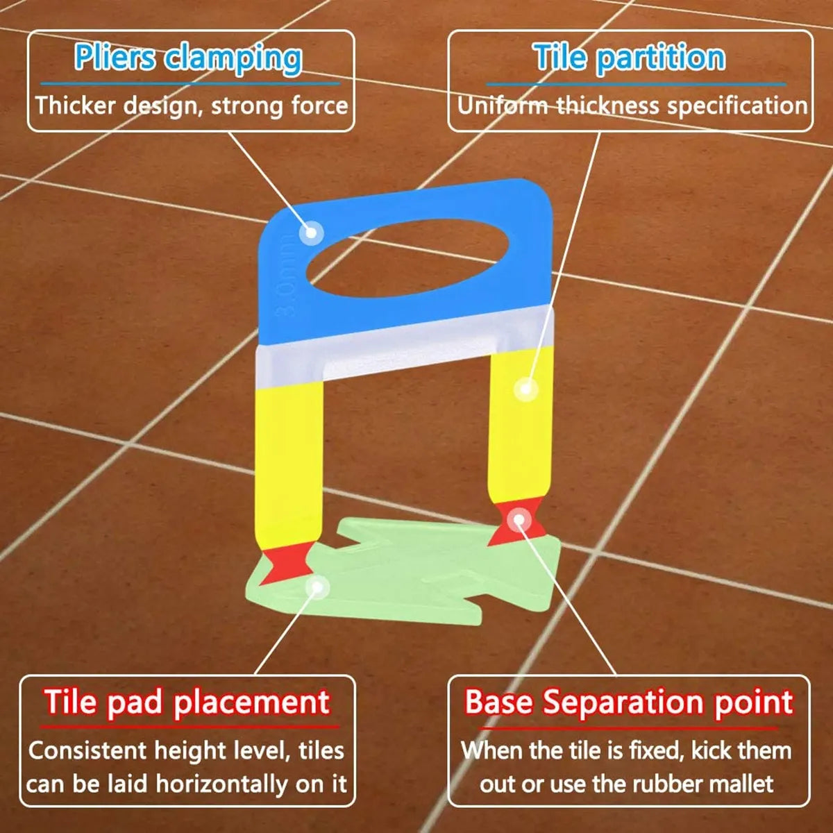 300-1300pcs Tile Leveling System 1/1.5/2/2.5/3MM Tile Leveler Spacer Clip Construction Tool Parts