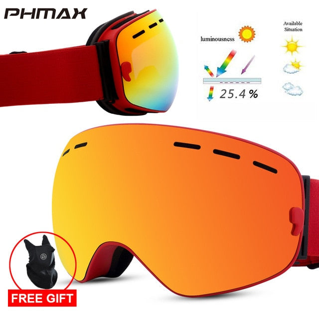 Masque de ski PHMAX magnétique pour homme &amp; femme