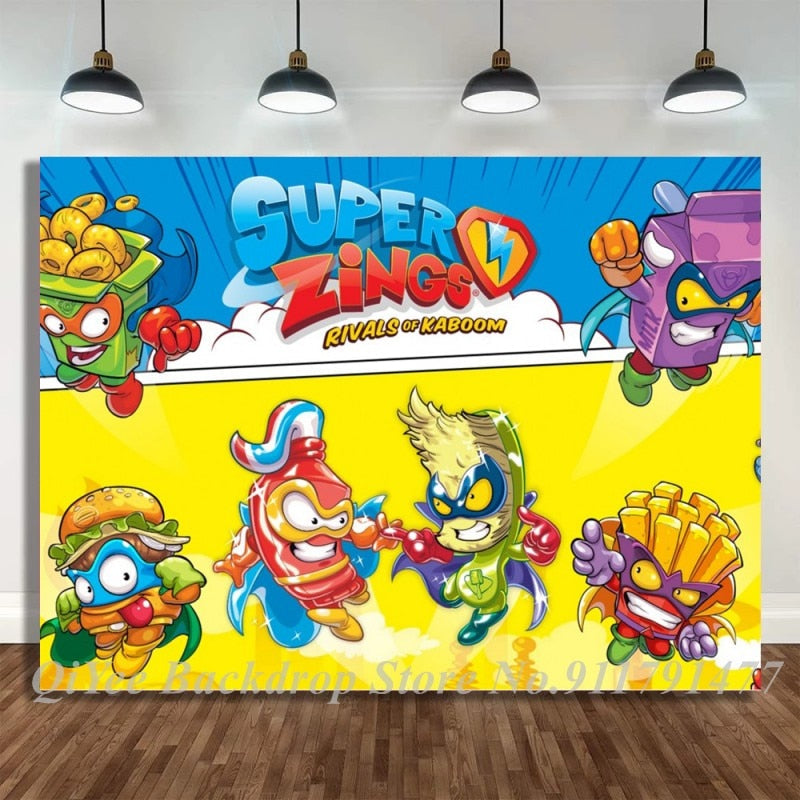 Super Zing Blitz Spiel Thema Party Foto Hintergrund Überraschungs-Geschenkbox Kinder Familien Geburtstagsfeier Dekoration Spielzeug Tischdeko