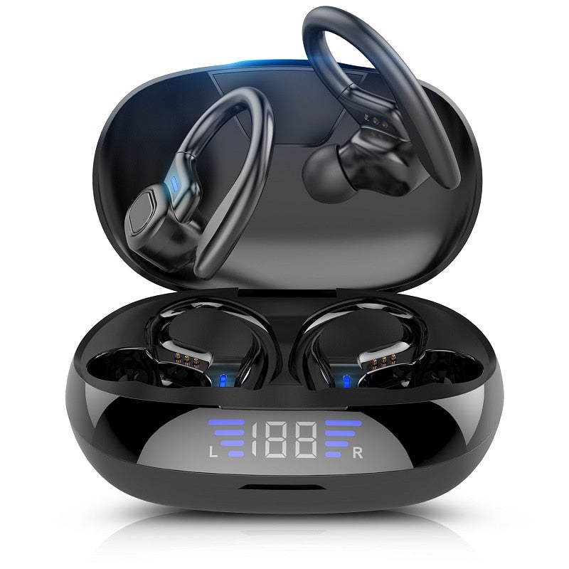TWS Bluetooth-Kopfhörer, Mikrofone, Sport, LED-Anzeige, Drahtlos, HiFi-Stereo, Wasserdicht