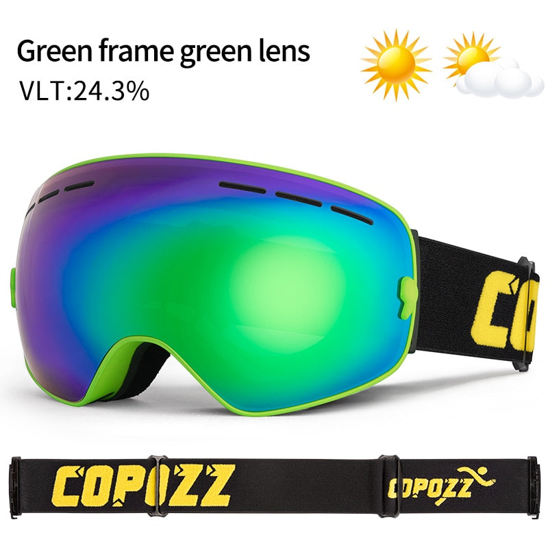 Masque de ski COPOZZ Grand masque de ski anti-buée UV400