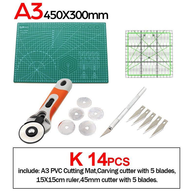 Professionelle selbstheilende PVC-Schneidematte, doppelseitig, Rotary Blade kompatibel