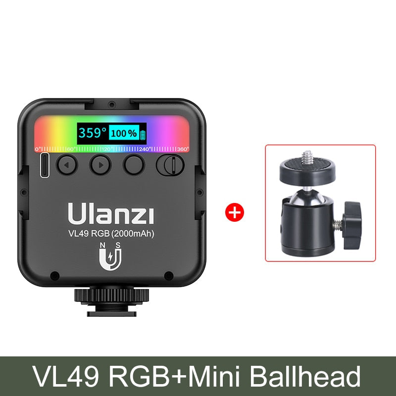 Lampe vidéo LED Ulanzi VL49 RVB 2500K-9000K 800LUX