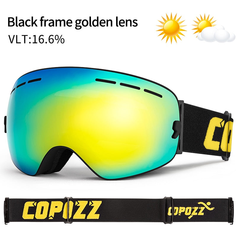 Masque de ski COPOZZ Grand masque de ski anti-buée UV400