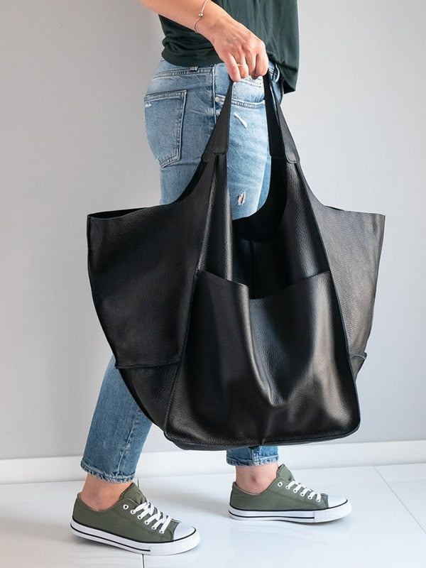 Grand sac à main décontracté en cuir pour femme