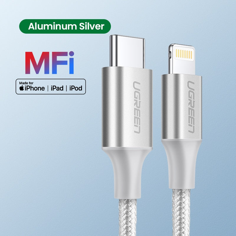 Ugreen MFi USB-C zu Blitzschlag Kabel für iPhone 12 Mini Pro Max 8 PD 18W 20W - Macbook Pro