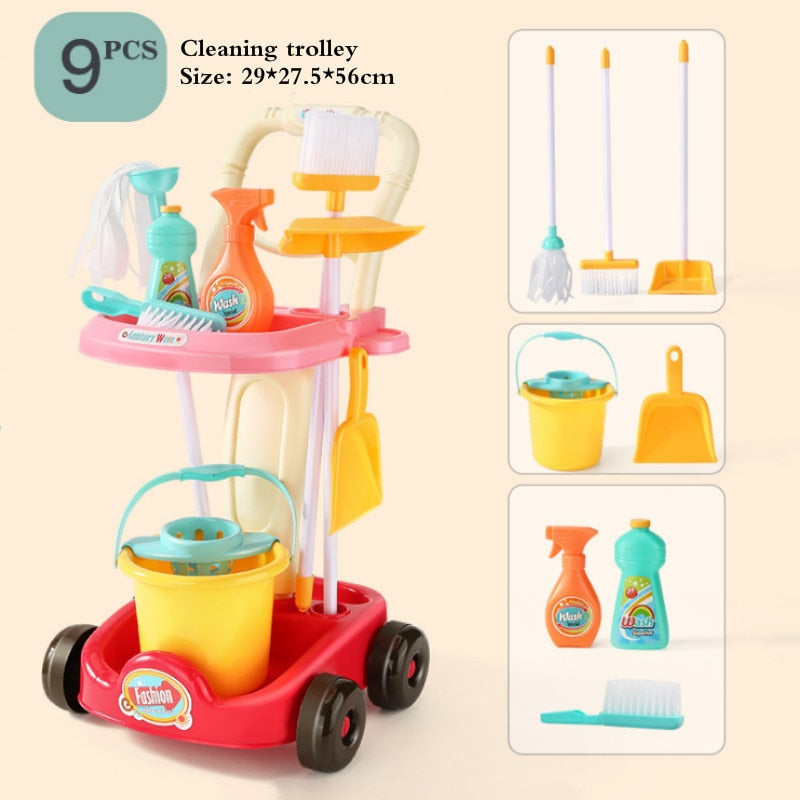 Chariot de nettoyage de simulation pour enfants pour filles