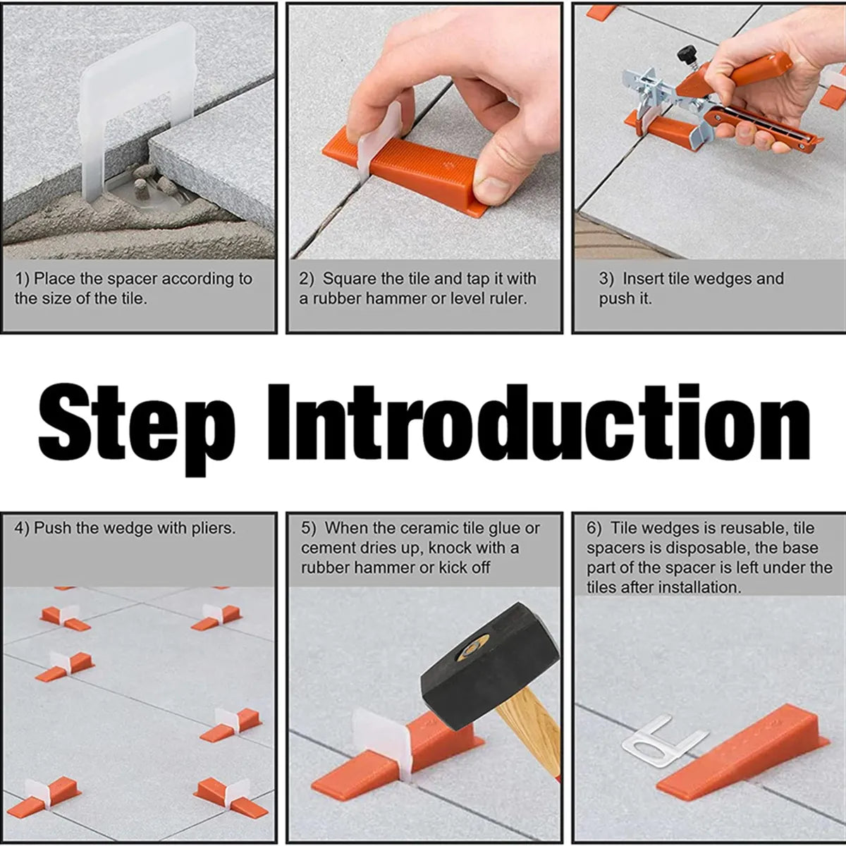 300-1300pcs Tile Leveling System 1/1.5/2/2.5/3MM Tile Leveler Spacer Clip Construction Tool Parts