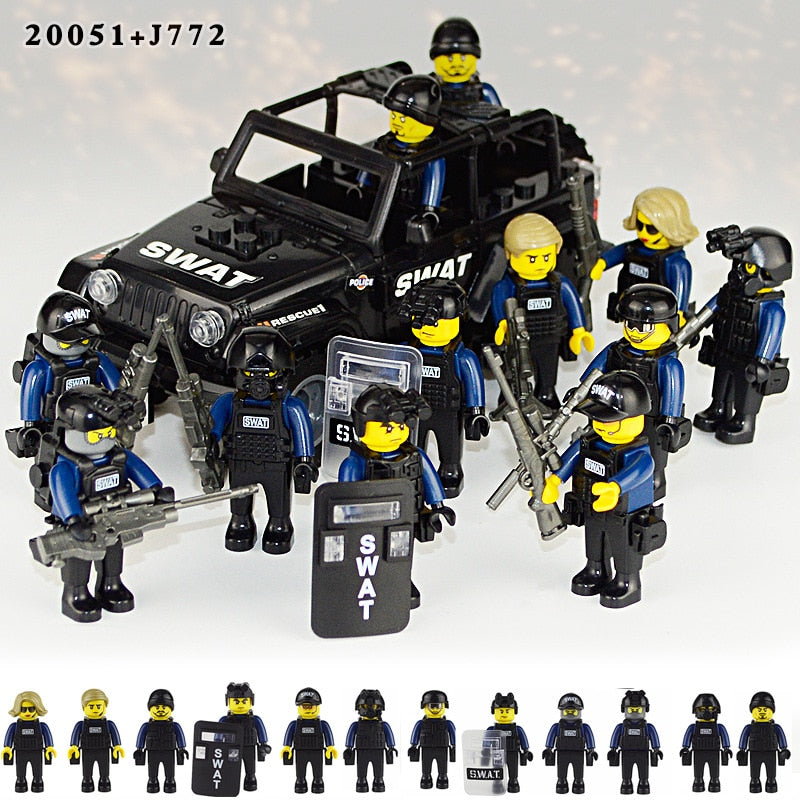 WW2 Set Soldaten Mini Figuren SWAT Polizei