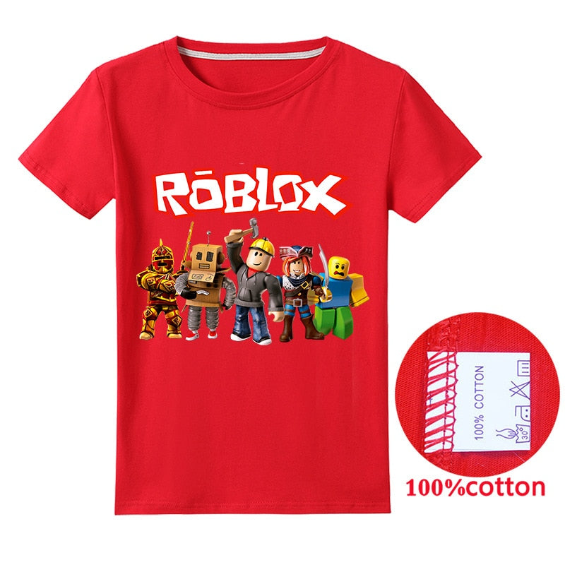 Roblox Mädchen T-Shirt, Cartoon, Sommer, Baumwolle