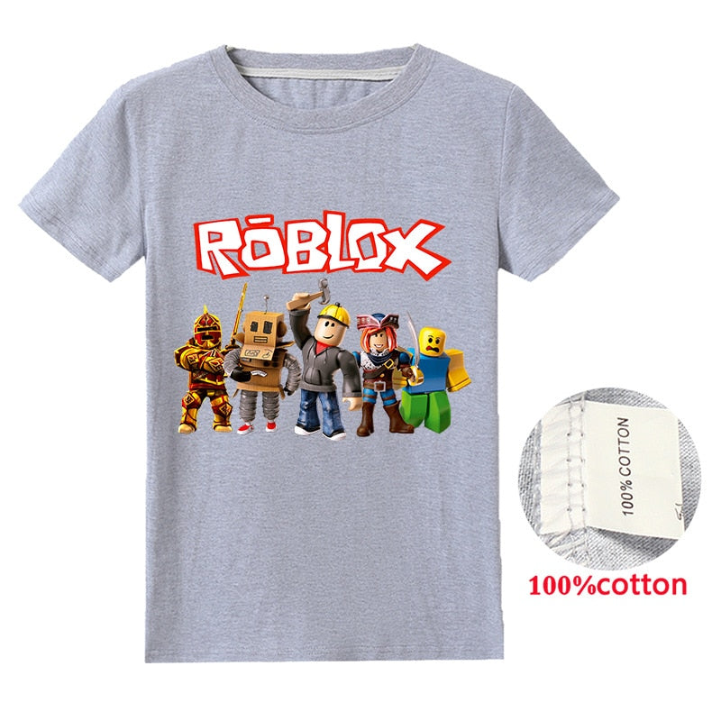 Roblox Filles T-Shirt Dessin Animé Été Coton