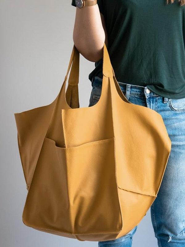 Grand sac à main décontracté en cuir pour femme