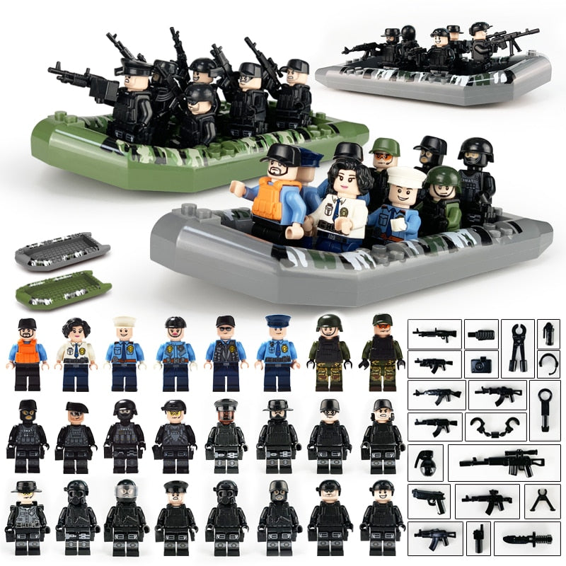 22-teiliges Set für Soldaten Mini Figuren SWAT Team Polizei