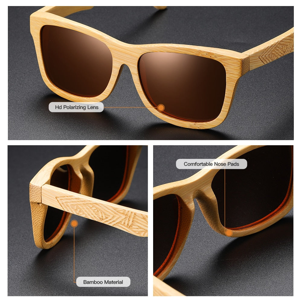 Handgefertigte Bambus-Sonnenbrille aus Holz