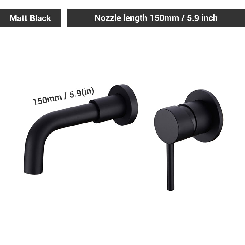 Brass Matt Black Bathroom Sink Faucet