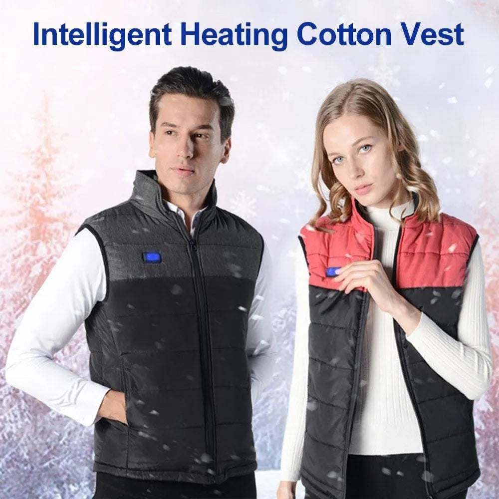 4 Zones Outdoor Heating Vest Women Electric Intelligent Heating Vest Jacket Hiking Camping