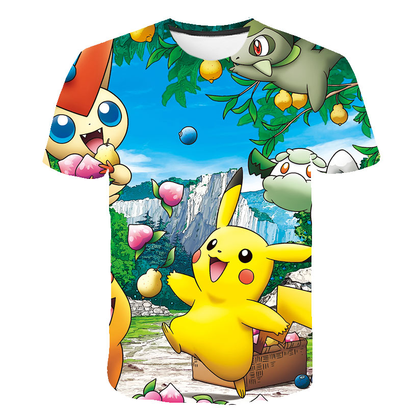 T-shirt Pokémon 2021 pour enfants avec imprimé Pikachu