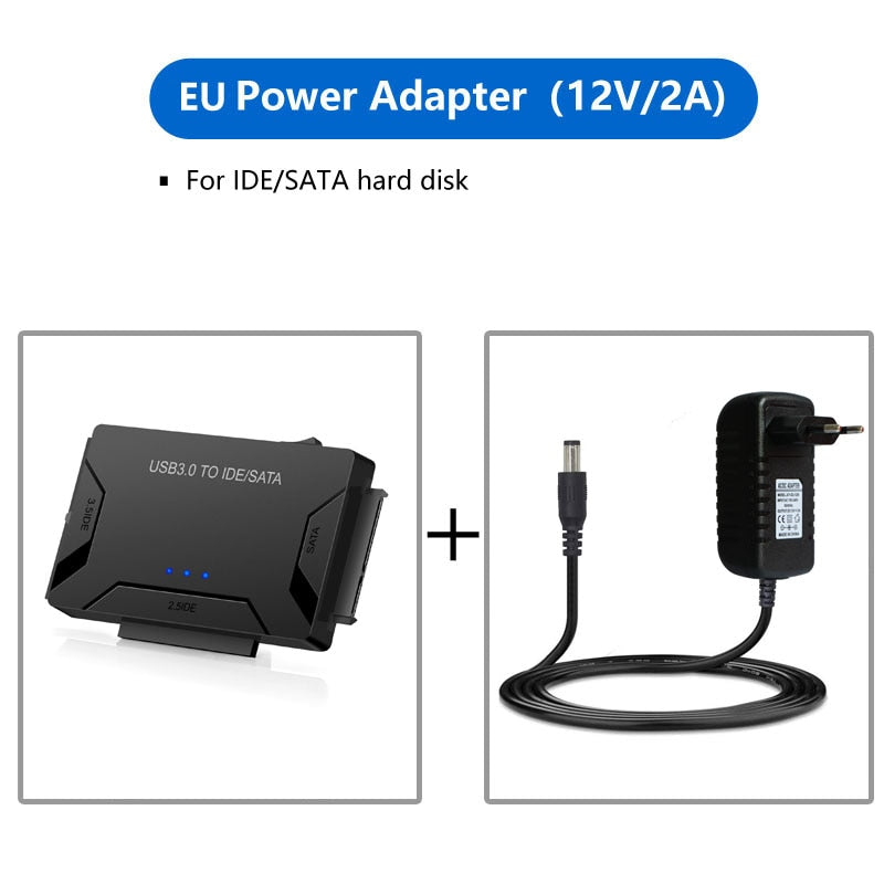 Adaptateur USB 3.0 vers SATA IDE ATA 3-en-1 pour PC Portable 2.5" 3.5" HDD