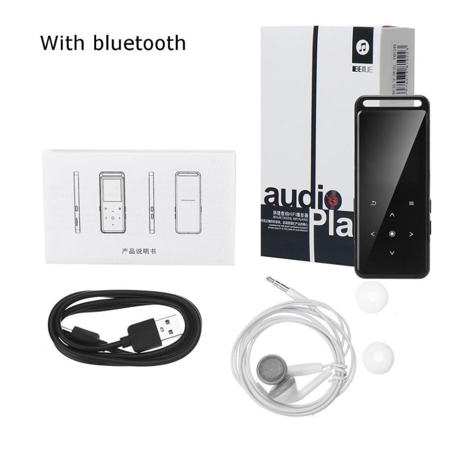 Lecteur MP3 Bluetooth 16 Go avec écouteurs, HiFi, radio FM, mini USB, MP3 Sports MP4, HiFi, lecteur de musique portable, enregistrement vocal