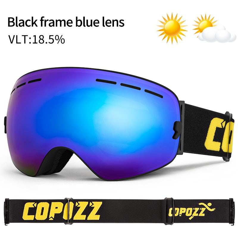 Masque de ski COPOZZ Grand masque de ski anti-buée UV400