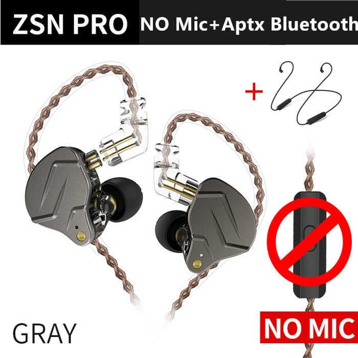 KZ ZSN Pro In-Ear Kopfhörer Hybrid 1BA+1DD HIFI Bass Metall Ohrhörer