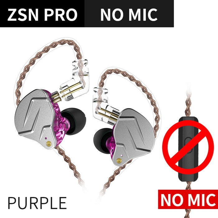 KZ ZSN Pro In-Ear Kopfhörer Hybrid 1BA+1DD HIFI Bass Metall Ohrhörer