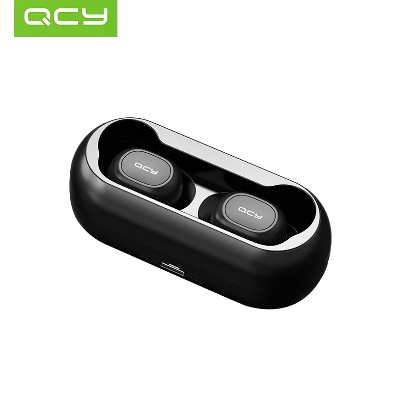 QCY T1C NEU Bluetooth V5.0 Kopfhörer 3D Stereo Sound mit Mikrofon und Ladebox