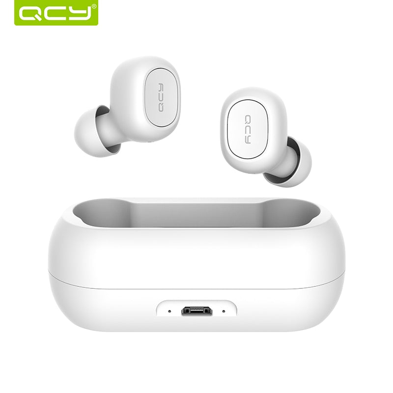 Casque QCY T1C QS1 Bluetooth 5.0 - TWS stéréo 3D sans fil avec double microphone et application de personnalisation