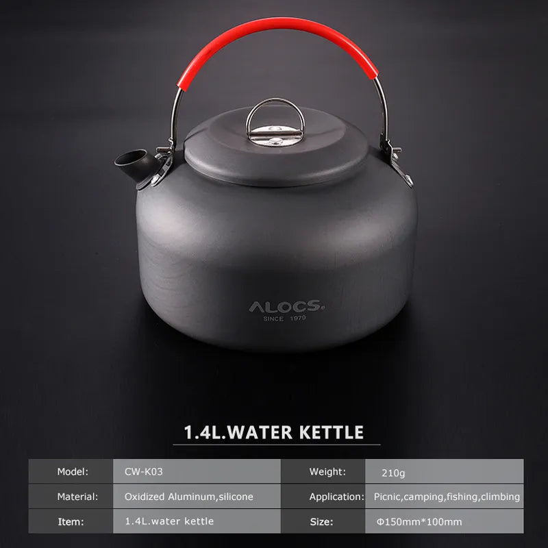ALOCS CW-K02 CW-K03 Outdoor Wasserkocher Teekanne Kaffeekanne 0.8L 1.4L Aluminium Für Picknick Camping Wandern Reisen