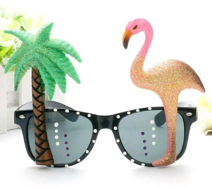 Hawaiianische Flamingo Papagei Brille Sonnenbrille Neon Tropisch BeachBBQ Fancy