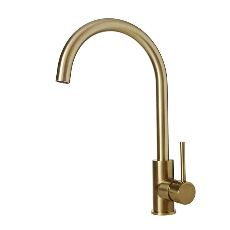 Kitchen Faucet Gold &amp; Black, One-Hand Operation