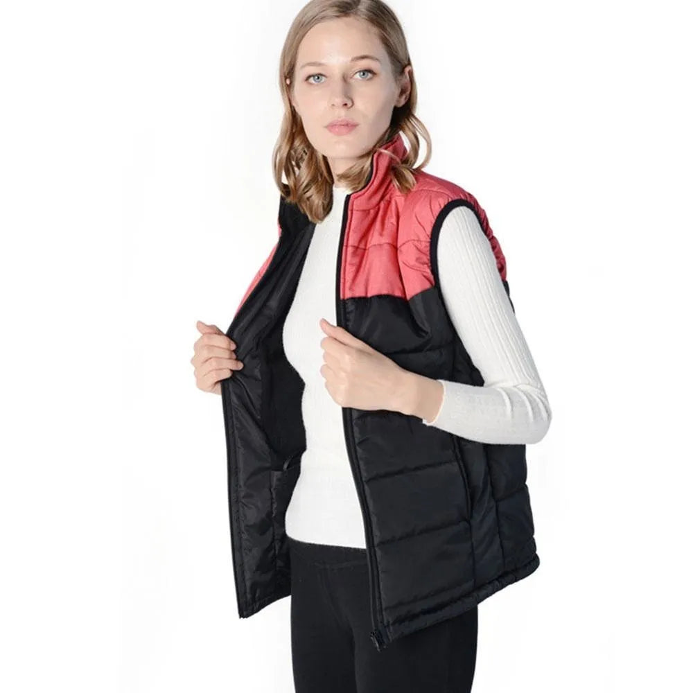 4 Zones Outdoor Heating Vest Women Electric Intelligent Heating Vest Jacket Hiking Camping