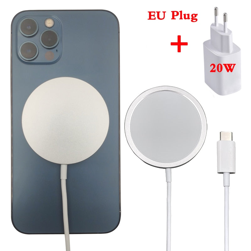 WLMLBU 15W Mag. Chargeur pour iPhone 12 Pro Max 12pro Qi Chargeur rapide pour iPhone 12 Adaptateur Mini USB C PD Magsafing