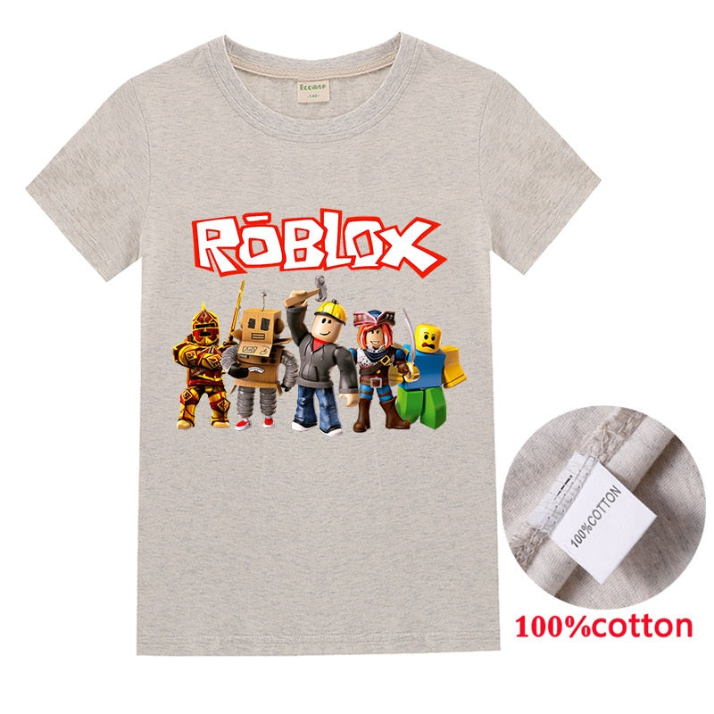 Roblox Mädchen T-Shirt, Cartoon, Sommer, Baumwolle