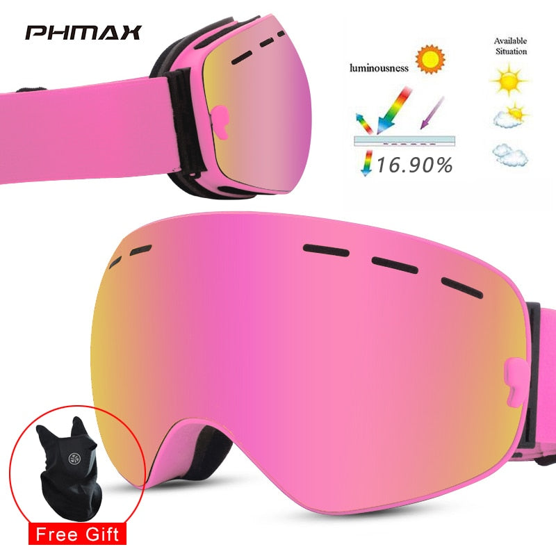 PHMAX Snowboardbrille mit Magnetverschluss