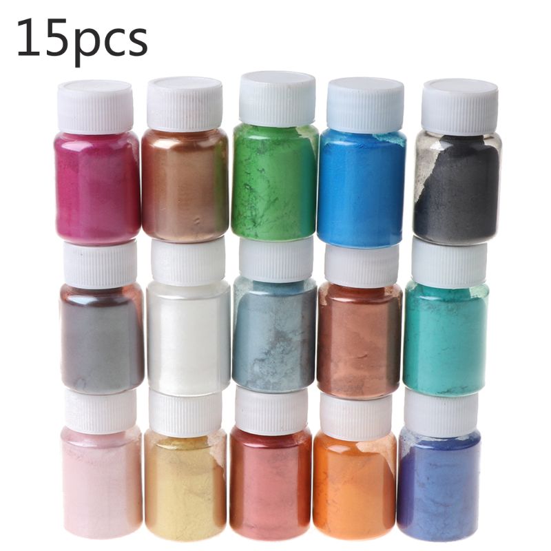 24 pcs bricolage perle mica résine époxy colorant