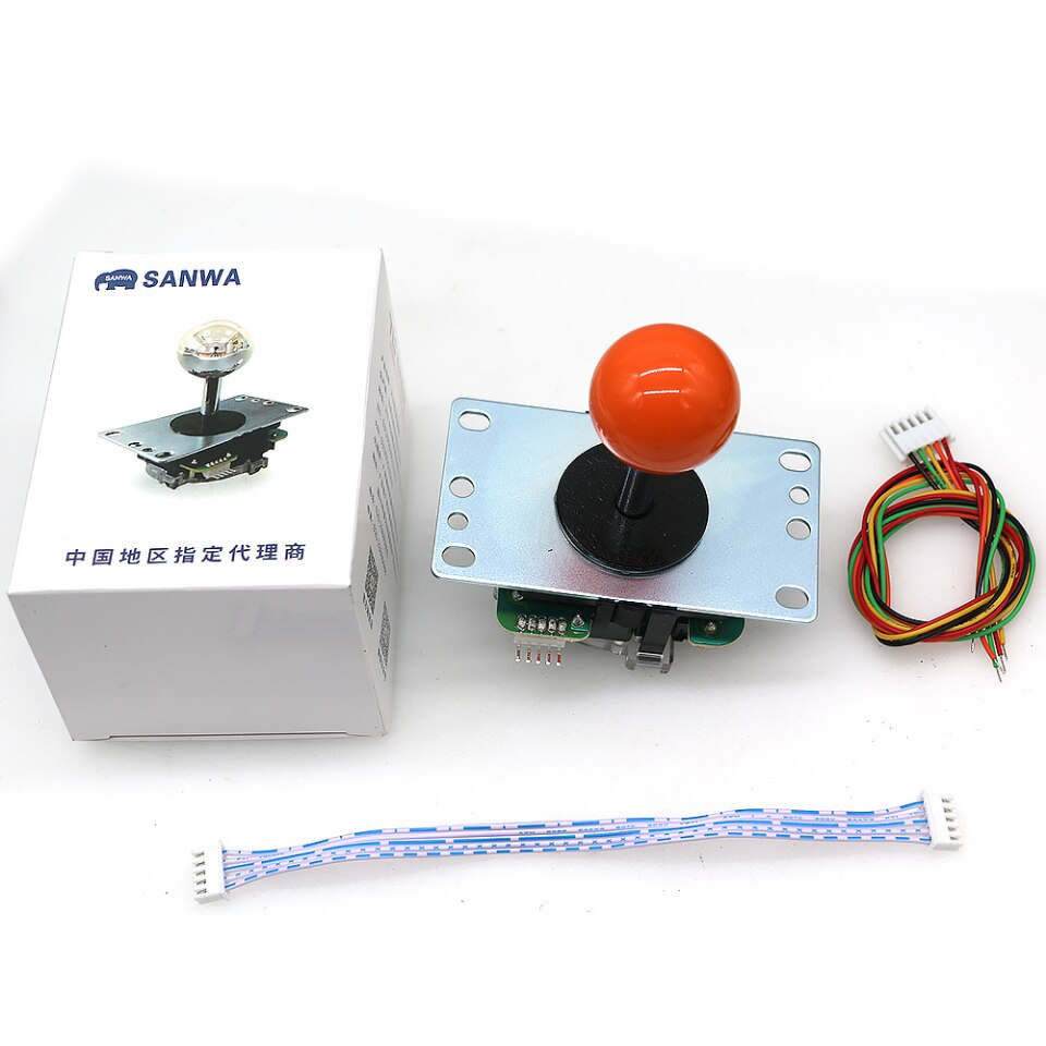 Japan Sanwa Joystick JLF TP 8YT, Rocker with Top Ball, 5pin Wire, Jamma Arcade Machine Game PC PS3 XBOX Kit DIY