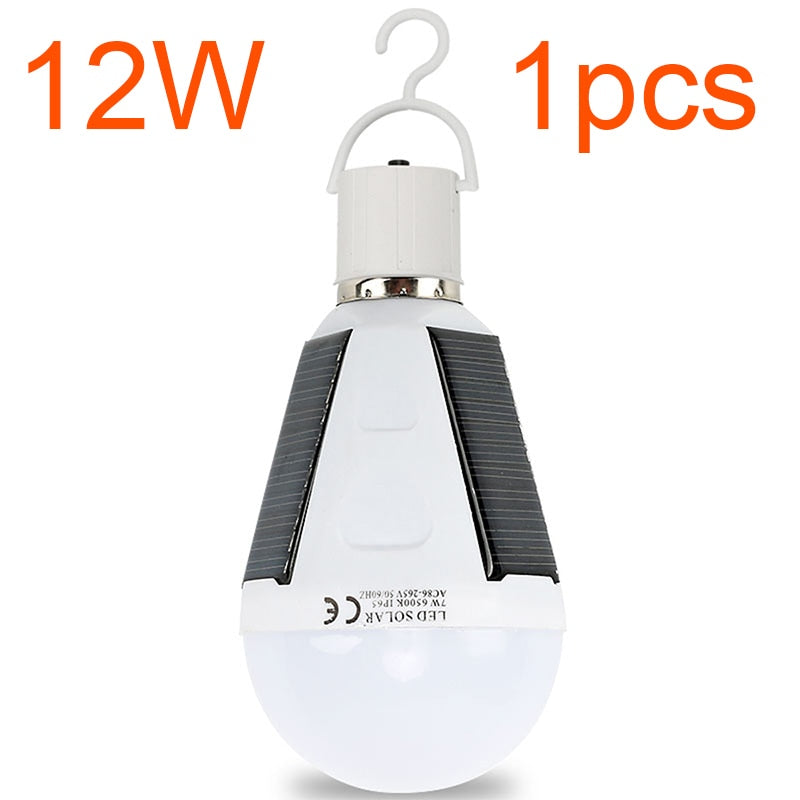 Wiederaufladbare LED-Glühbirne E27 LED-Solarlampe 7W 12W 85V-265V Outdoor-Notfall-Reise-Fischerei-Camping-Licht