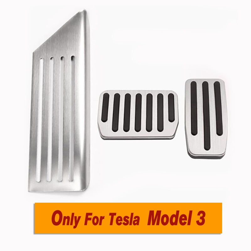 Zubehör für Tesla Model 3 Y 2021: Aluminium Pedalabdeckungen