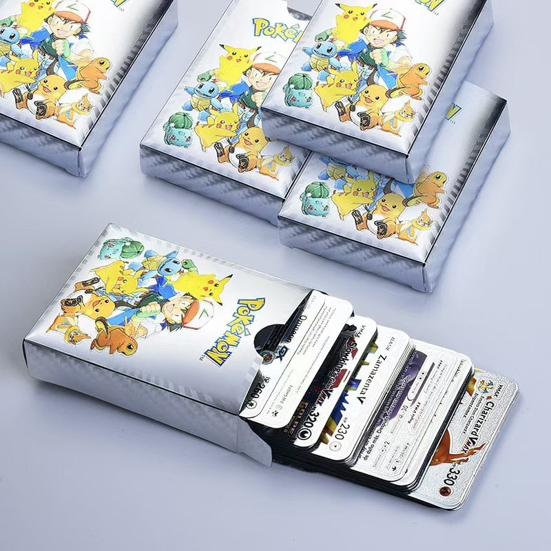 Nouvelles cartes Pokemon Metal Gold Vmax GX Energy Card Charizard Pikachu Rare Collection