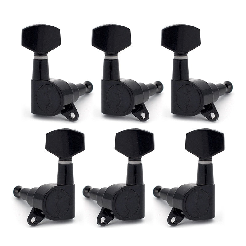 6PCS Guitar Tuning Pegs DIY FD Logo Chrome Or Noir