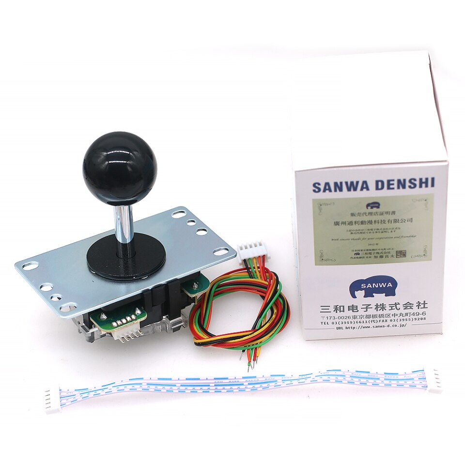 Japan Sanwa Joystick JLF TP 8YT, Rocker with Top Ball, 5pin Wire, Jamma Arcade Machine Game PC PS3 XBOX Kit DIY