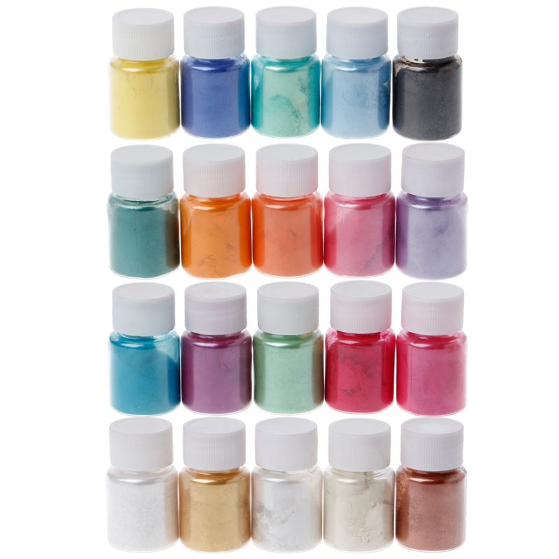 24 pcs bricolage perle mica résine époxy colorant