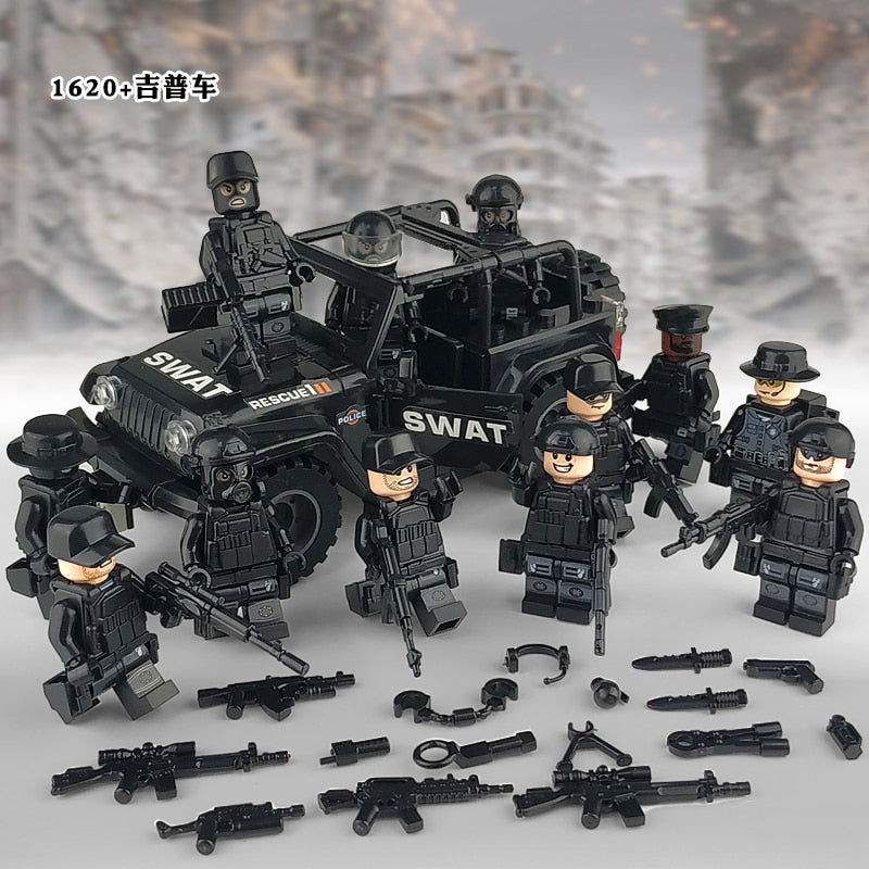 22-teiliges Set für Soldaten Mini Figuren SWAT Team Polizei