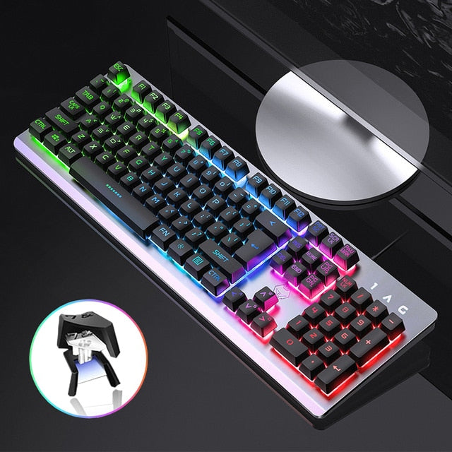 Mechanische Gaming-Tastatur & Maus mit RGB-LED-Hintergrundbeleuchtung