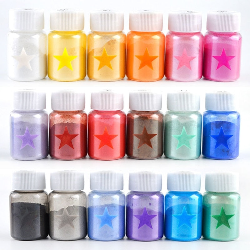 24 pcs bricolage perle mica résine époxy colorant