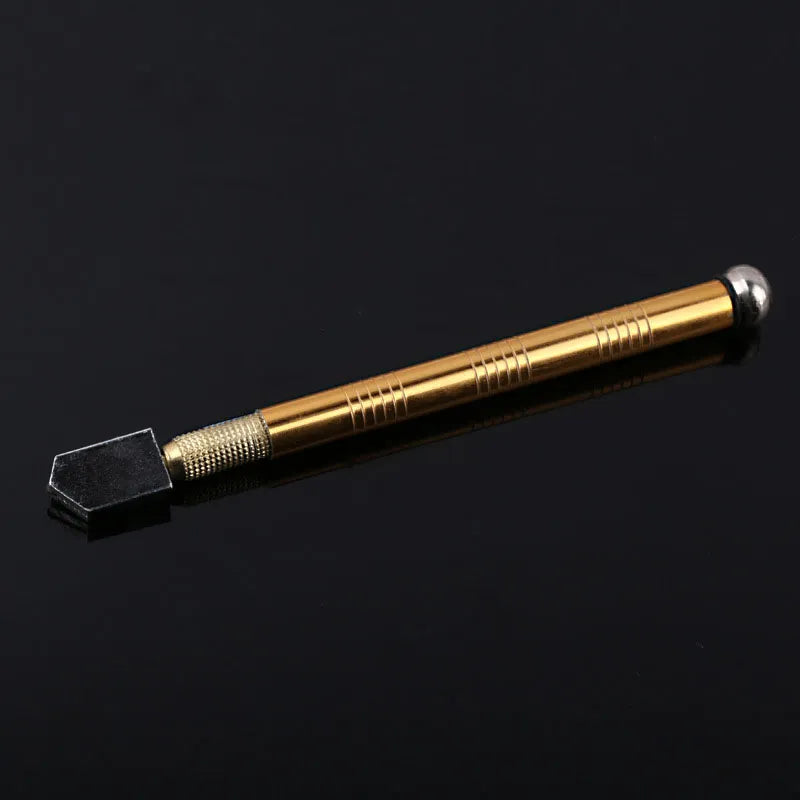 Glass Cutter Diamond Cutter Head Steel Blade Cutting Tool Oil Supply Non-Slip Metal Handle 175mm for Manual Tool Cutting