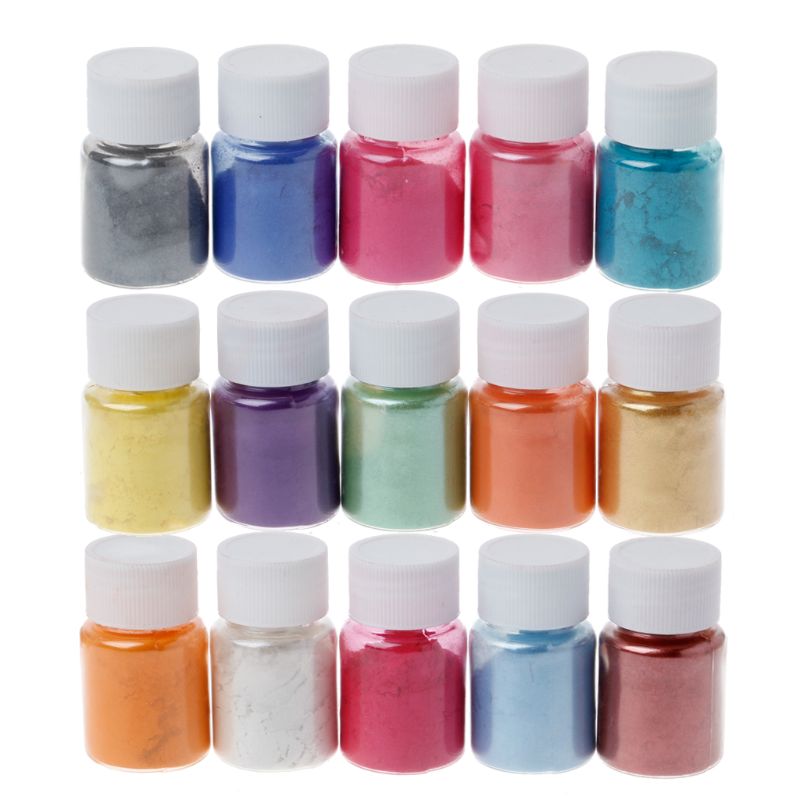 24 pcs bricolage perle mica résine époxy colorant