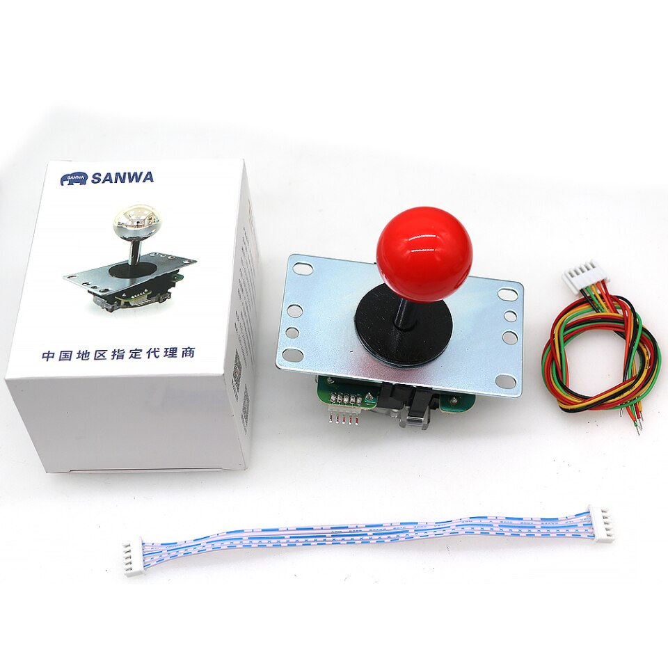 Japan Sanwa Joystick JLF TP 8YT, Rocker with Top Ball, 5pin Wire, Jamma Arcade Machine Game PC PS3 XBOX Kit DIY